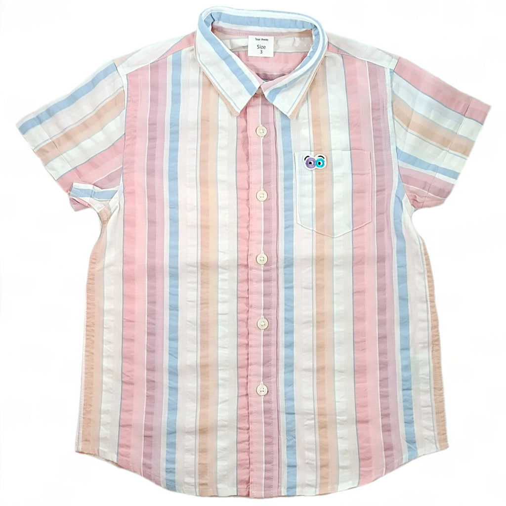 Boys Multi Color Seersucker Shirt - Peekaboo Patterns