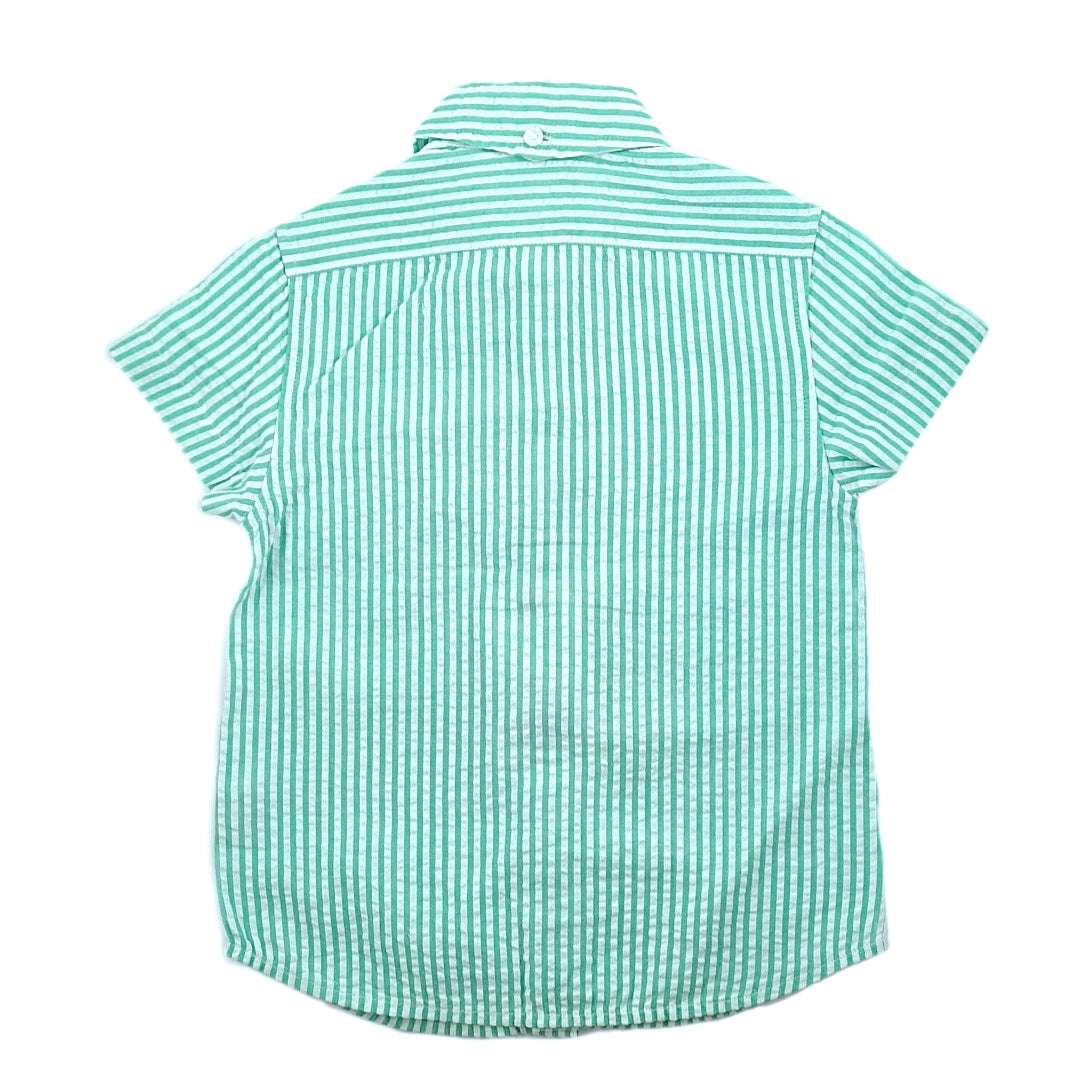 Boys Green Seersucker Shirt