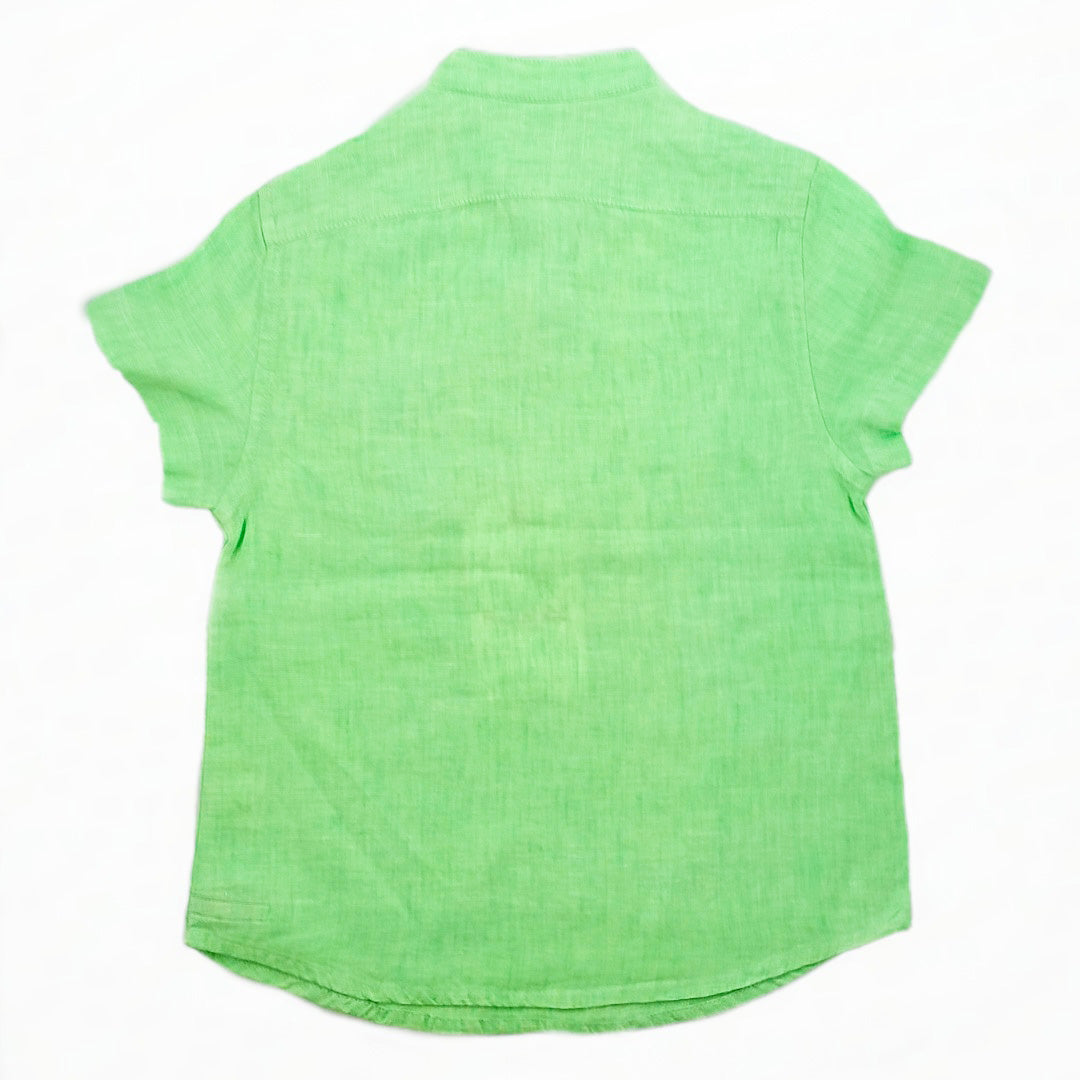 Boys Jujubes Green Linen Shirt