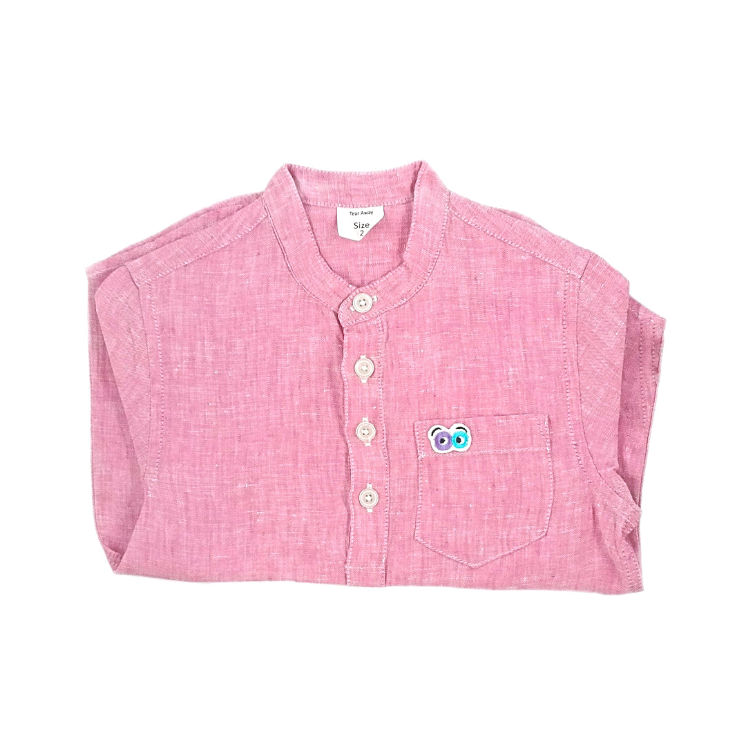 Boys Jujubes Pink Linen Shirt