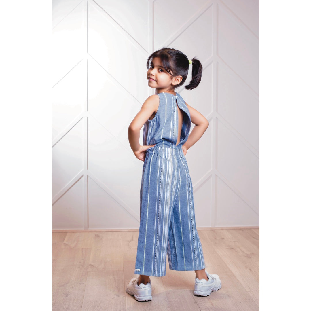 Girls Blue Splasher Jumpsuit