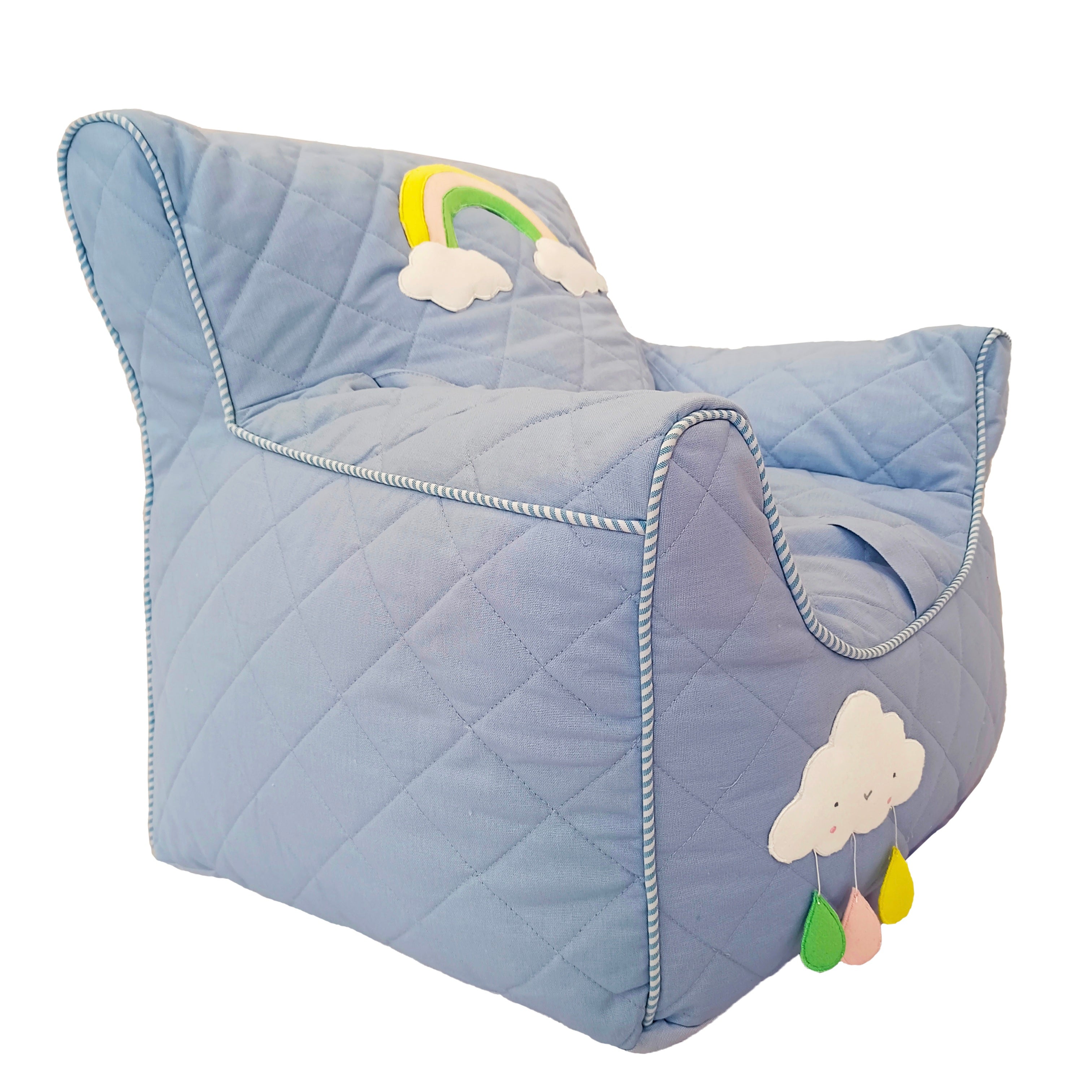 Rainbow Icey Blue Quilted - BeanChair Cover