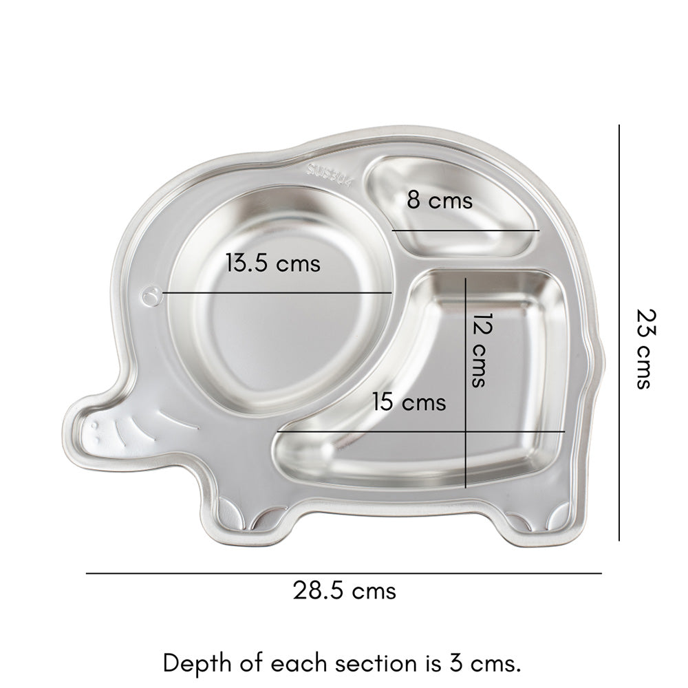 Stainless Steel Elephant Lunch Plate