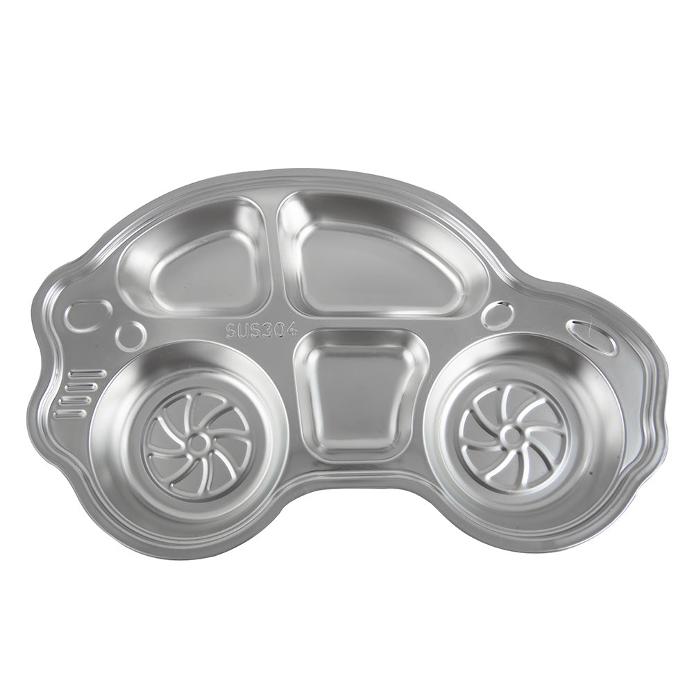 Stainless Steel 5 Section Car Lunch Plate For Kids