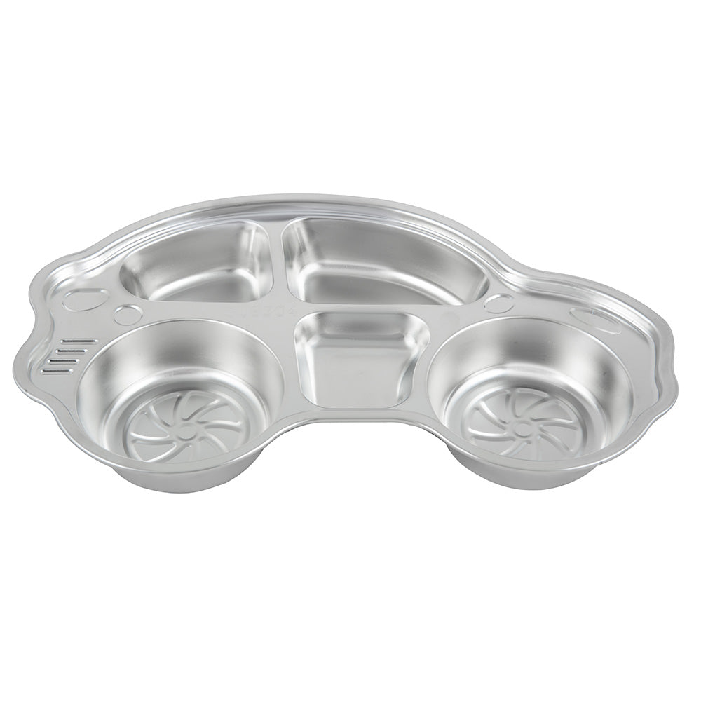 Stainless Steel 5 Section Car Lunch Plate For Kids