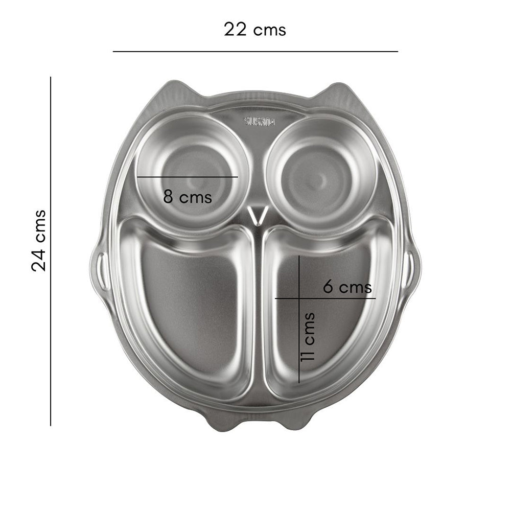 Stainless Steel Owl Lunch Plate