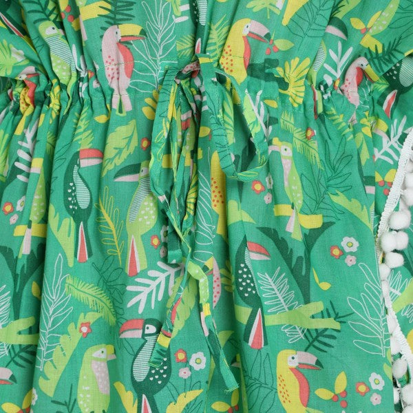 Rainforest Print Pure-Cotton Cover-Up