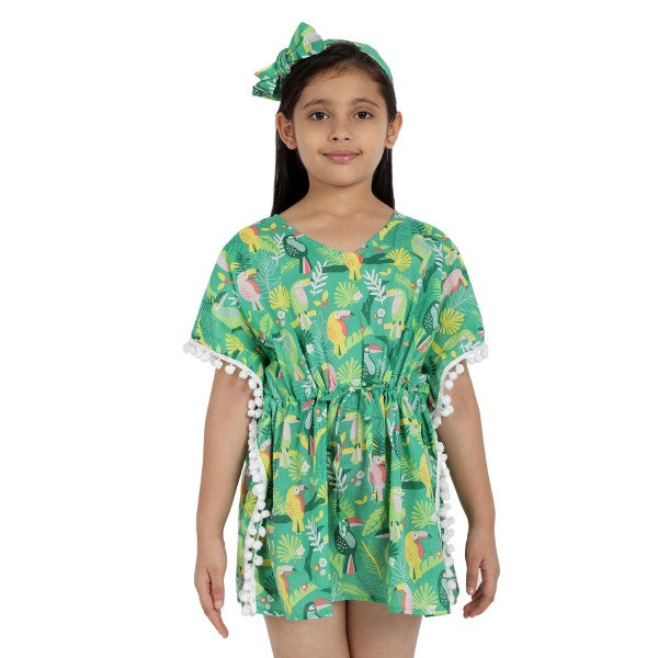 Rainforest Print Pure-Cotton Cover-Up