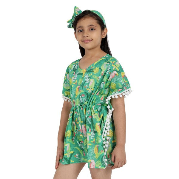 Rainforest Print Pure-Cotton Cover-Up