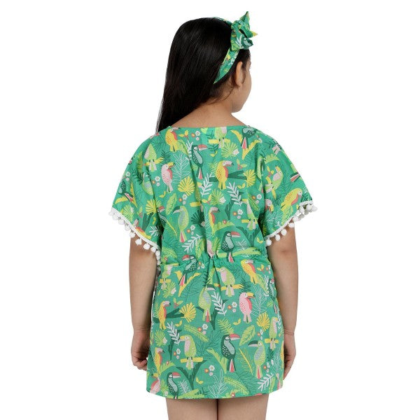 Rainforest Print Pure-Cotton Cover-Up