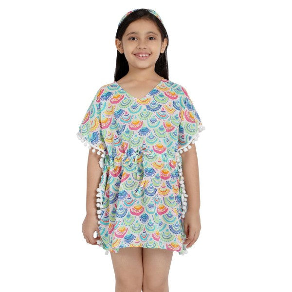 Scallops Print Pure-Cotton Cover-Up