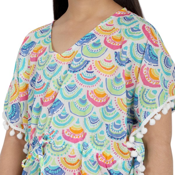 Scallops Print Pure-Cotton Cover-Up