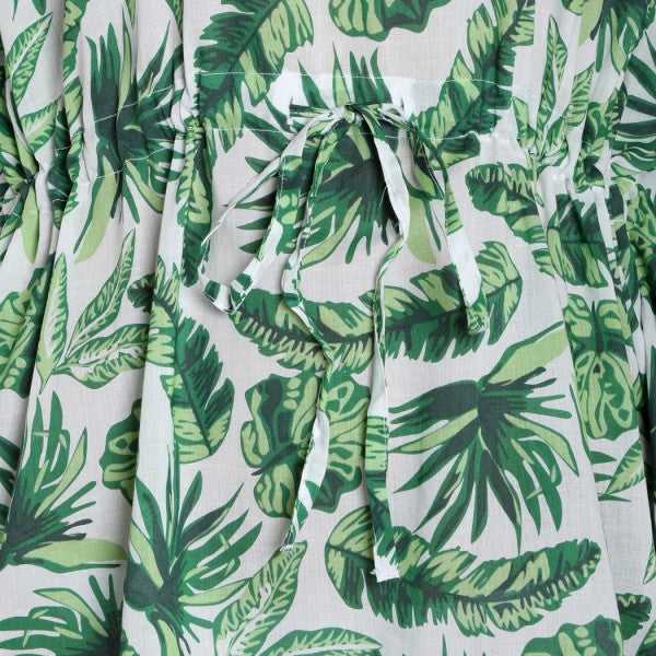 Tropical Print Pure-Cotton Cover-Up