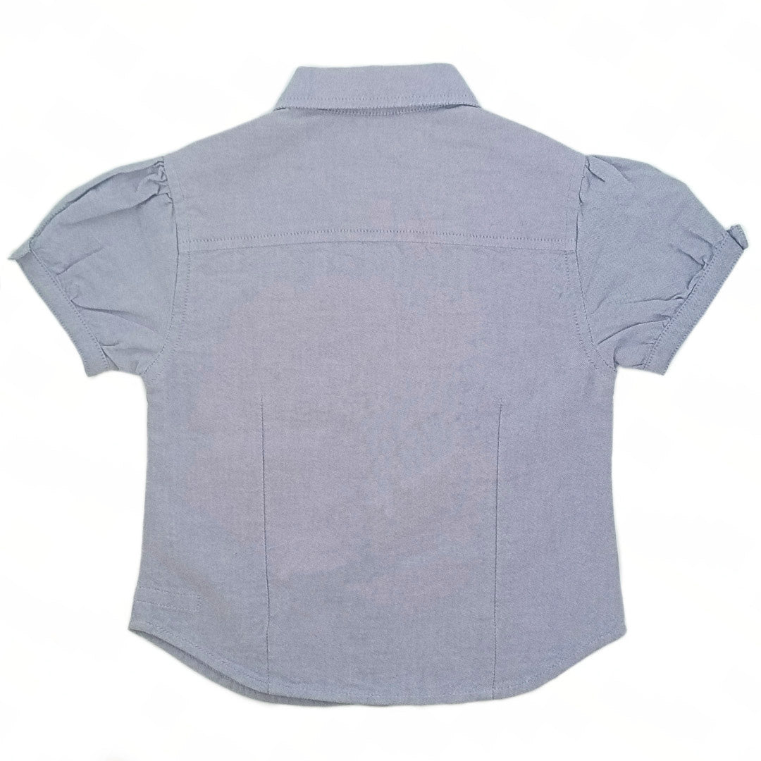 Girls Ash Grey Cotton Blouse