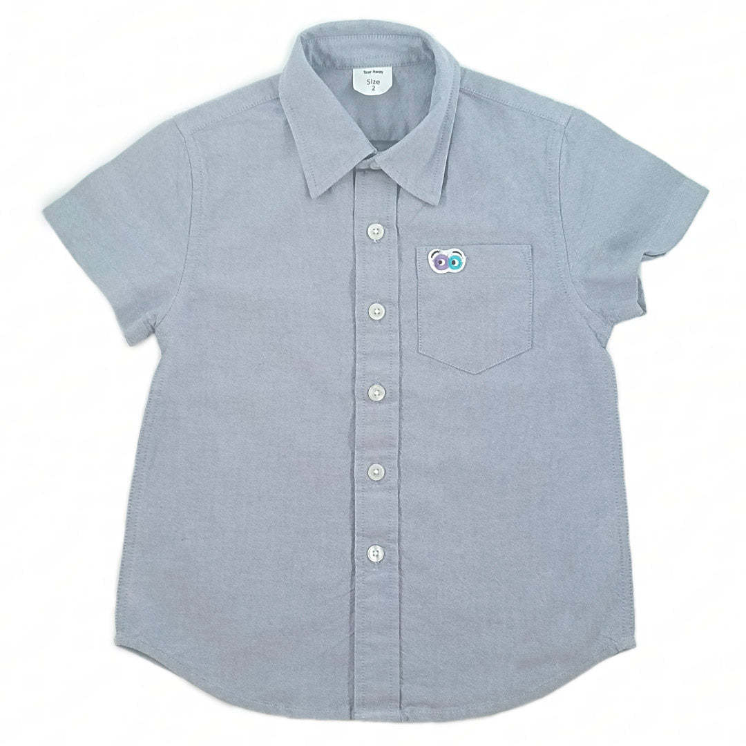 Boys Ash Grey Pure Cotton Shirt - Peekaboo Patterns